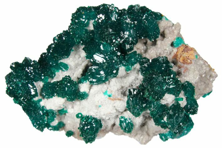 Gemmy Dioptase Crystals on Dolomite - Ntola Mine, Congo #130501